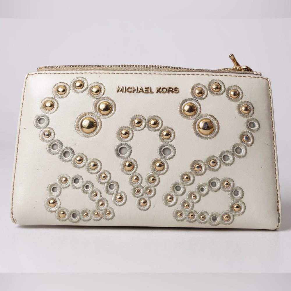 Michael Kors Adele Embellished Leather Smartphone Wallet